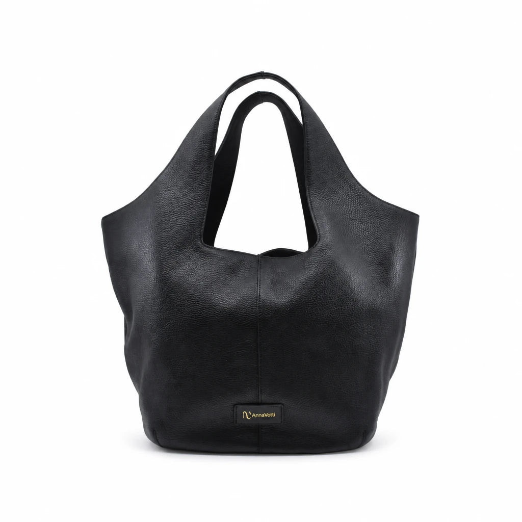 Geantă damă Anna Viotti piele naturala CS12834-001 neagra