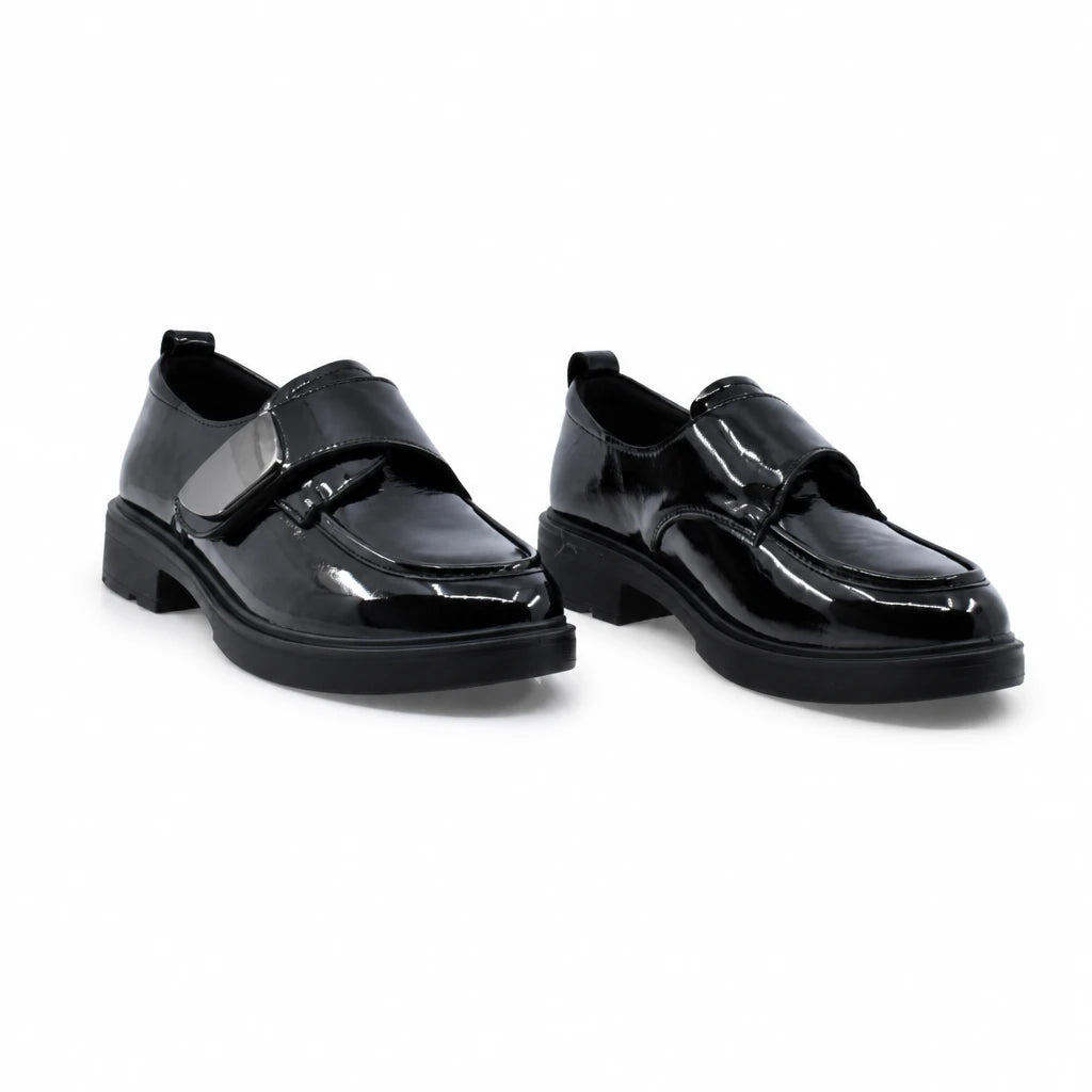Pantofi dama casual Anna Viotti piele lacuita D111-5H23907-75 negri