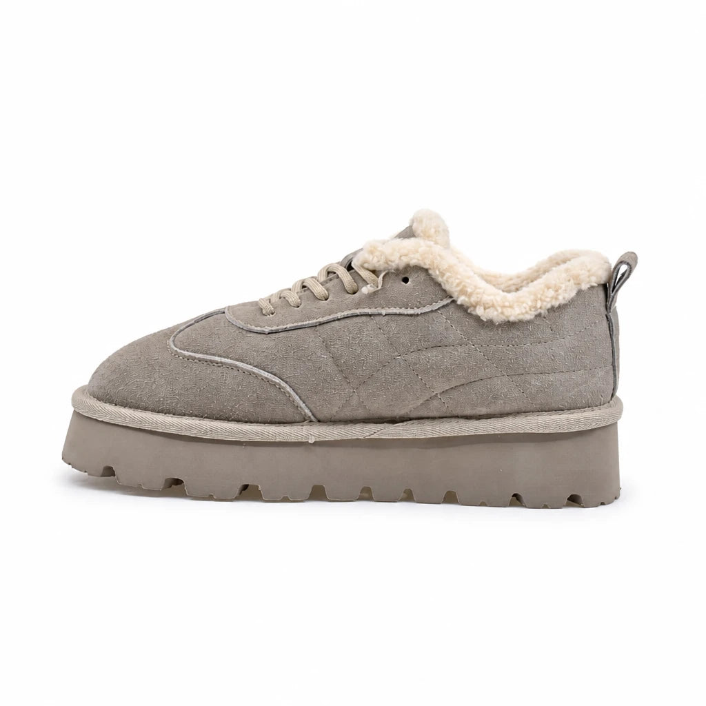 Pantofi Dama Casual Anna Viotti Piele Intoarsa D113-2680 bej