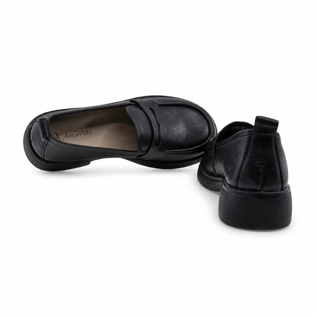 Pantofi dama casual Anna Viotti piele naturala D111-C05803-6 negri