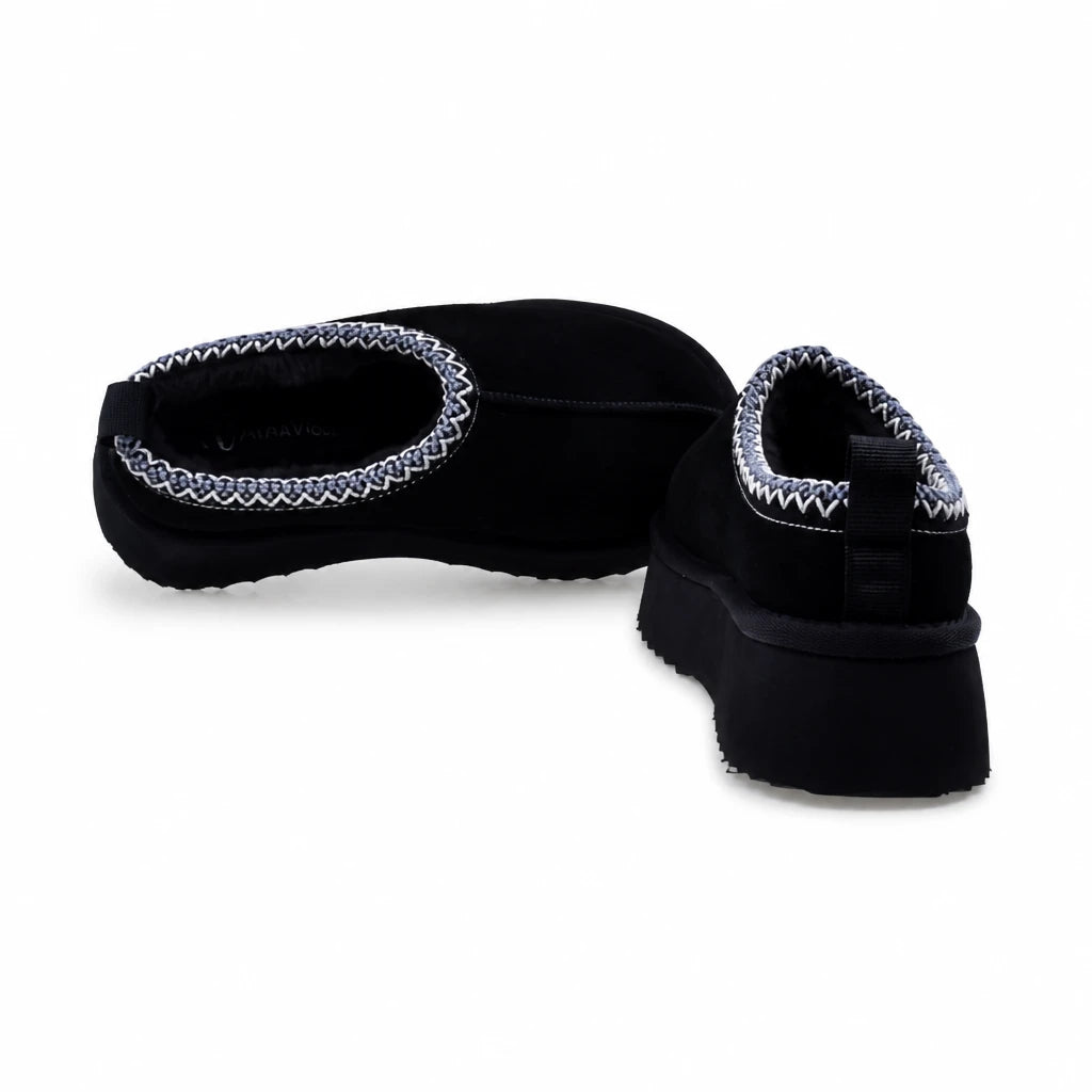 Pantofi Dama Casual Anna Viotti Piele Intoarsa D121-DS5358B negri