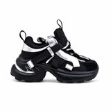 Pantofi dama sport Anna Viotti piele intoarsa D106-YM117-1 negru/argintiu