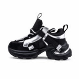 Pantofi dama sport Anna Viotti piele intoarsa D106-YM117-1 negru/argintiu