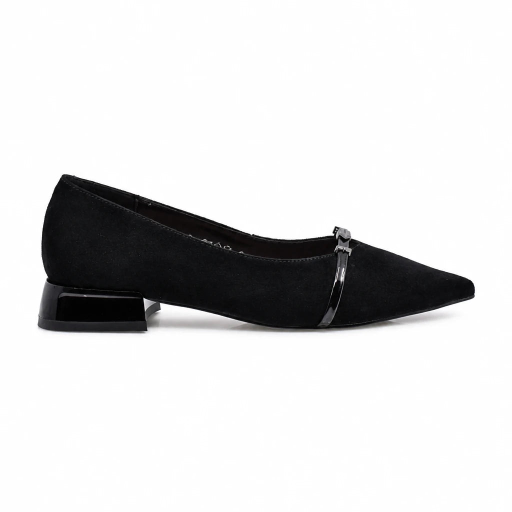 Pantofi dama eleganti Anna Viotti piele intoarsa D106-F12637-C9387 negri