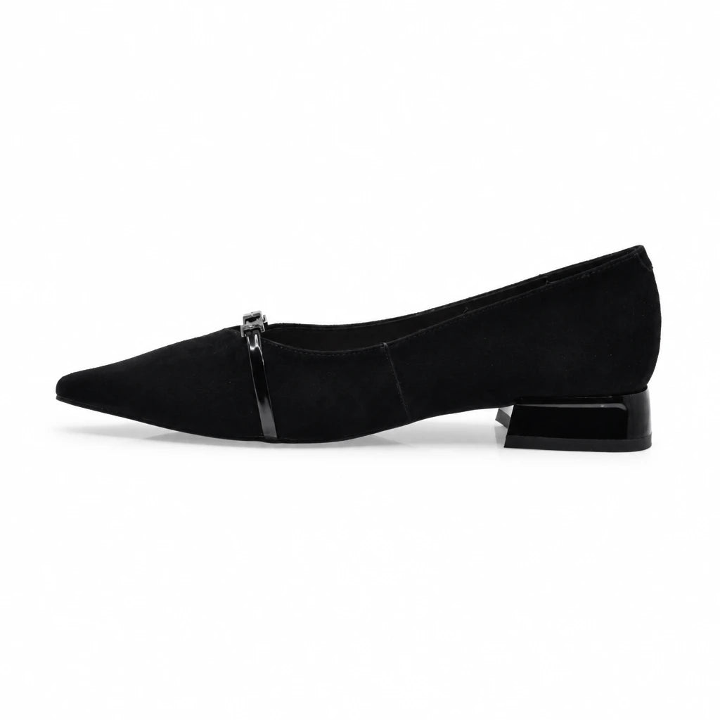 Pantofi dama eleganti Anna Viotti piele intoarsa D106-F12637-C9387 negri