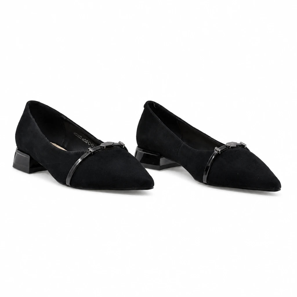 Pantofi dama eleganti Anna Viotti piele intoarsa D106-F12637-C9387 negri