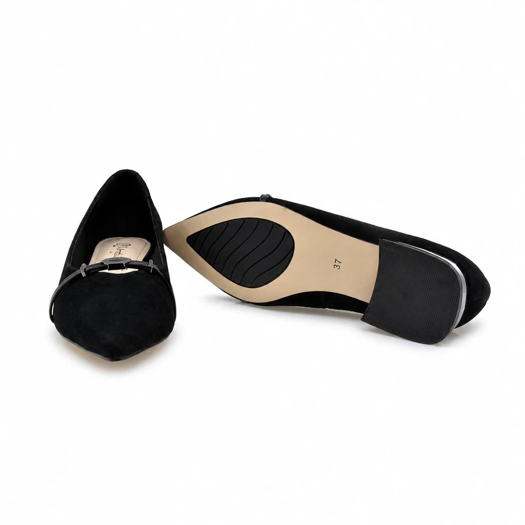 Pantofi dama eleganti Anna Viotti piele intoarsa D106-F12637-C9387 negri
