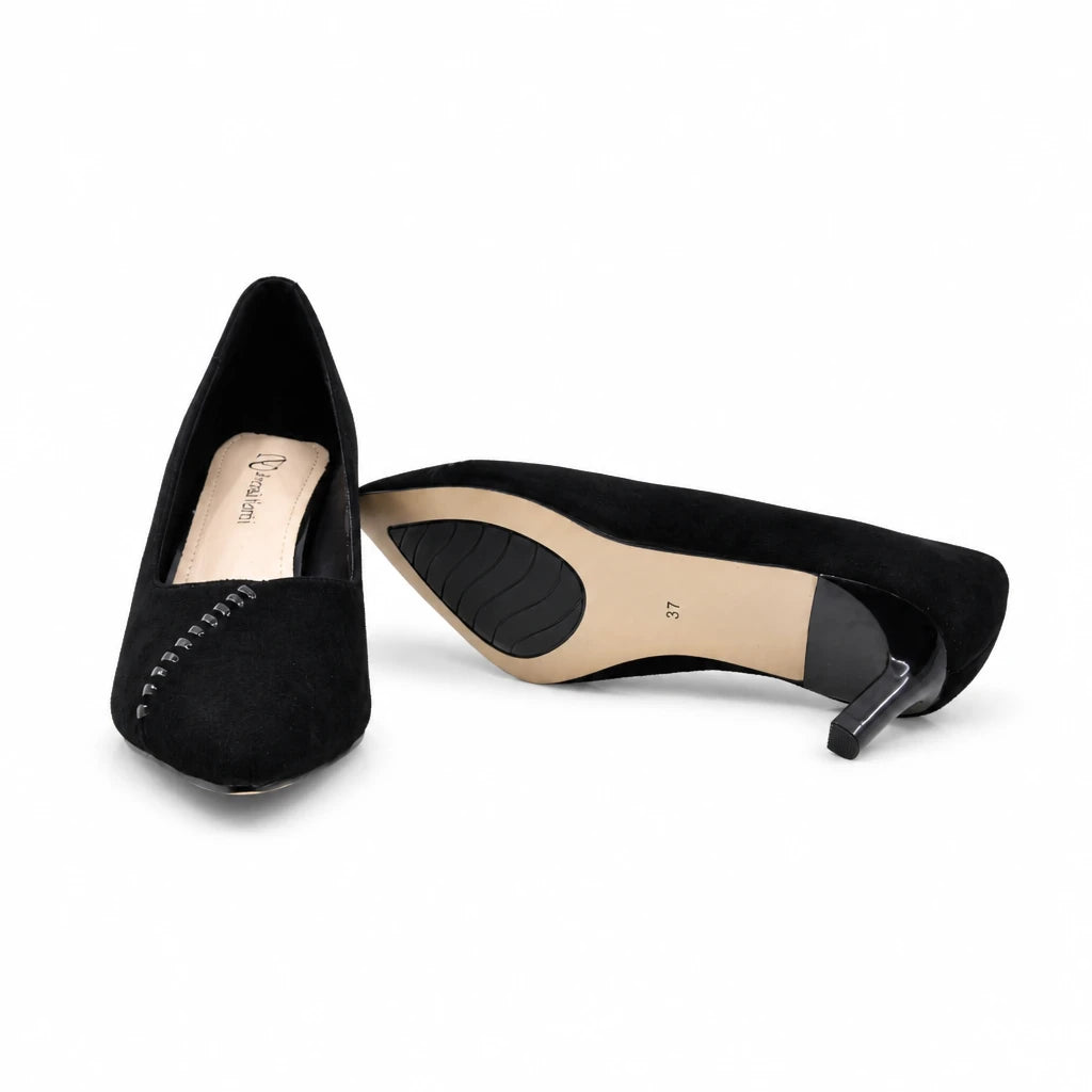 Pantofi dama eleganti Anna Viotti piele intoarsa D106-M1530-Q1191-4 negri