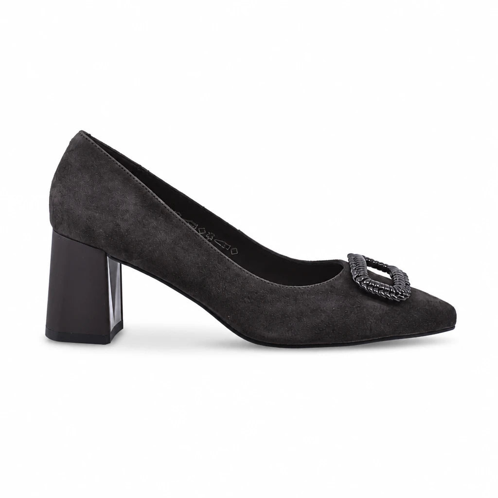 Pantofi dama eleganti Anna Viotti piele intoarsa D106-F12659-T5898-2 maro