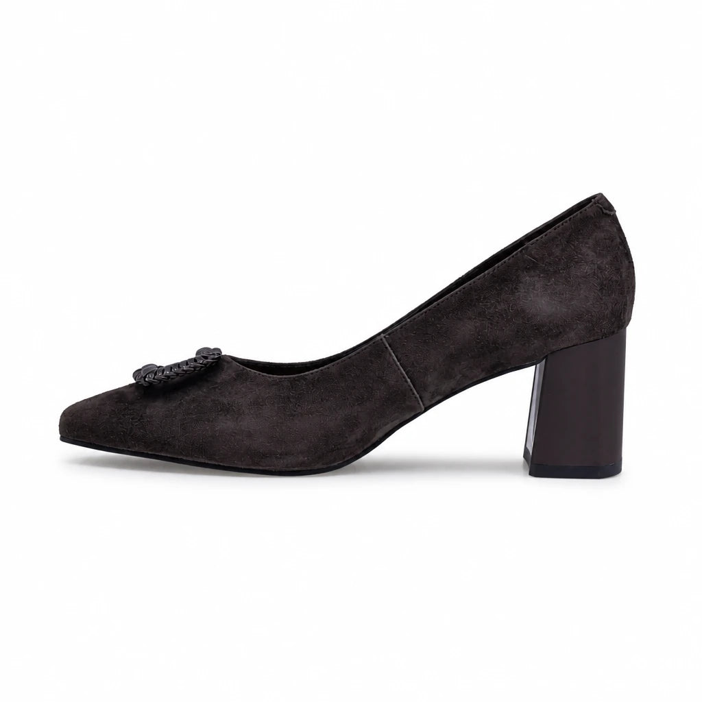 Pantofi dama eleganti Anna Viotti piele intoarsa D106-F12659-T5898-2 maro