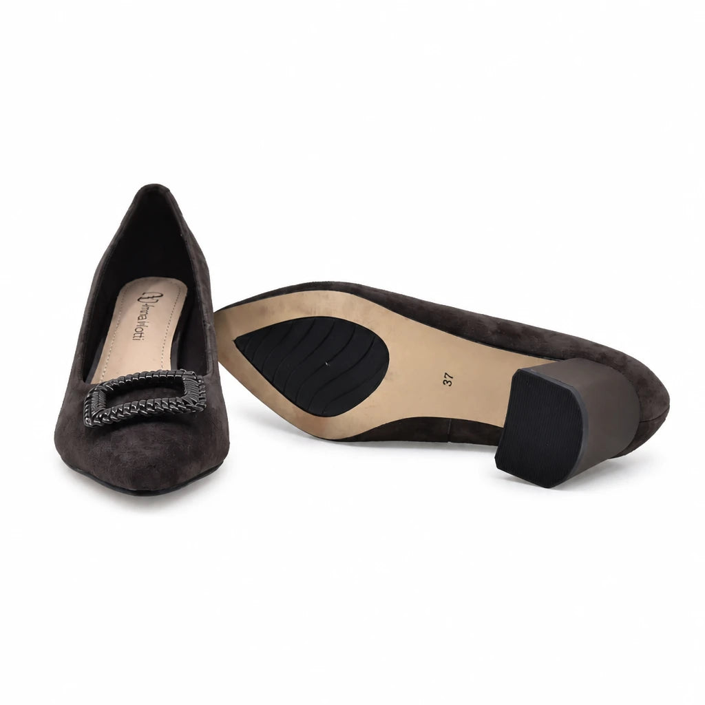 Pantofi dama eleganti Anna Viotti piele intoarsa D106-F12659-T5898-2 maro