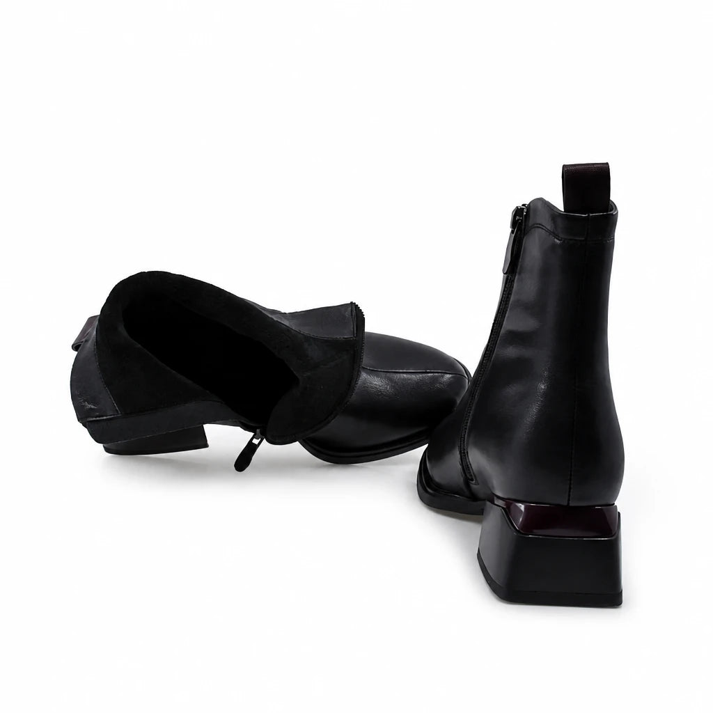 Ghete Dama Elegante Anna Viotti Piele Naturala D105-4157R-A397-YT64-773-521 negre