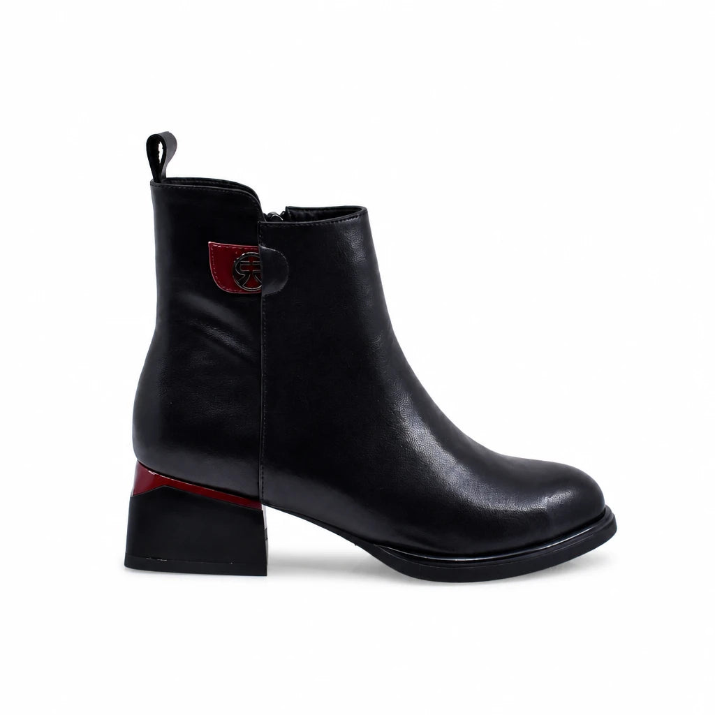Ghete Dama Elegante Anna Viotti Piele Naturala D105-4157R-NT01-820-350 negre