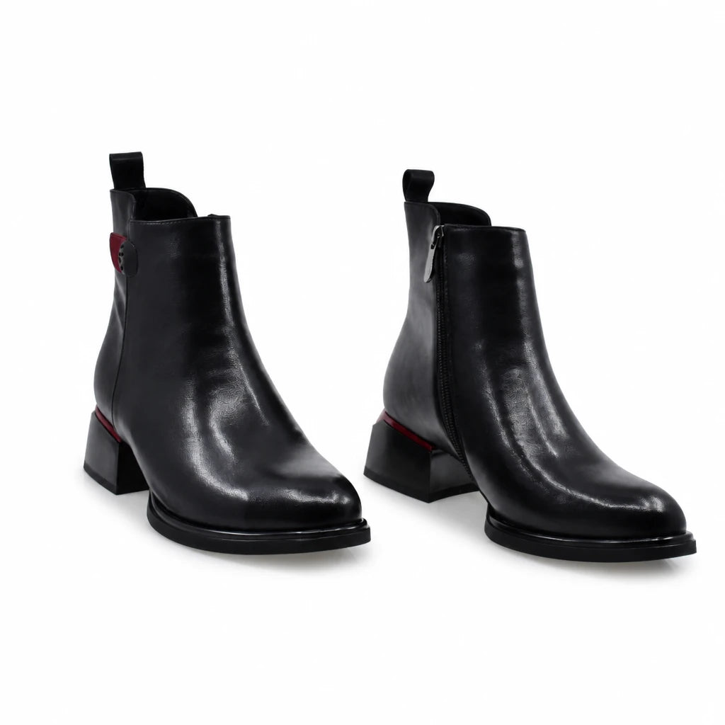 Ghete Dama Elegante Anna Viotti Piele Naturala D105-4157R-NT01-820-350 negre