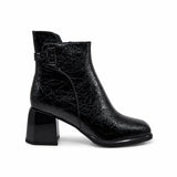 Ghete Dama Elegante Anna Viotti Piele Naturala lucioasa D105-6505R-J862-YT55 negre
