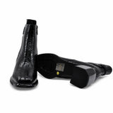 Ghete Dama Elegante Anna Viotti Piele Naturala lucioasa D105-6505R-J862-YT55 negre