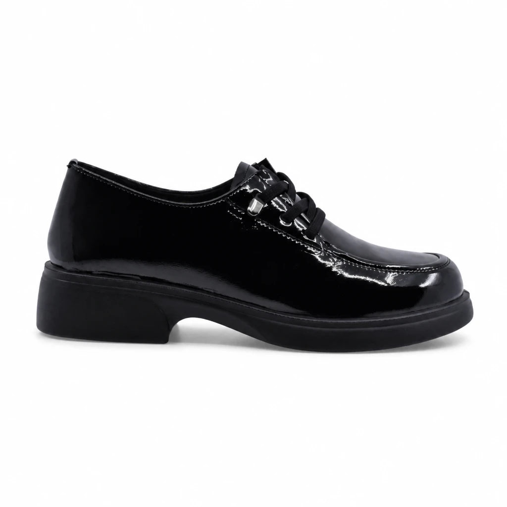 Pantofi dama casual Anna Viotti piele lacuita D111-5C05881-6 negri