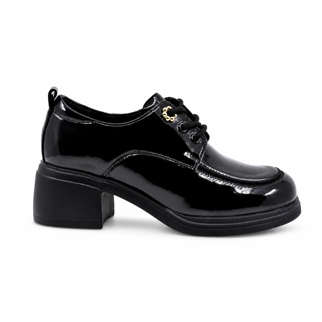 Pantofi dama casual Anna Viotti piele lacuita D111-5V88655-75 negri