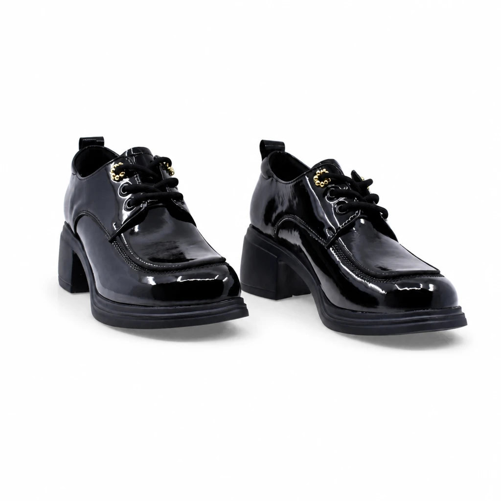 Pantofi dama casual Anna Viotti piele lacuita D111-5V88655-75 negri