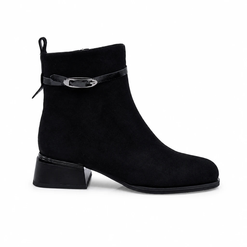 Ghete Dama Elegante Anna Viotti Piele Intoarsa D105-8010R-F25-SY01-1141-01 negre