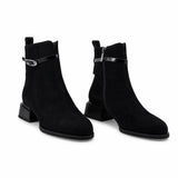 Ghete Dama Elegante Anna Viotti Piele Intoarsa D105-8010R-F25-SY01-1141-01 negre