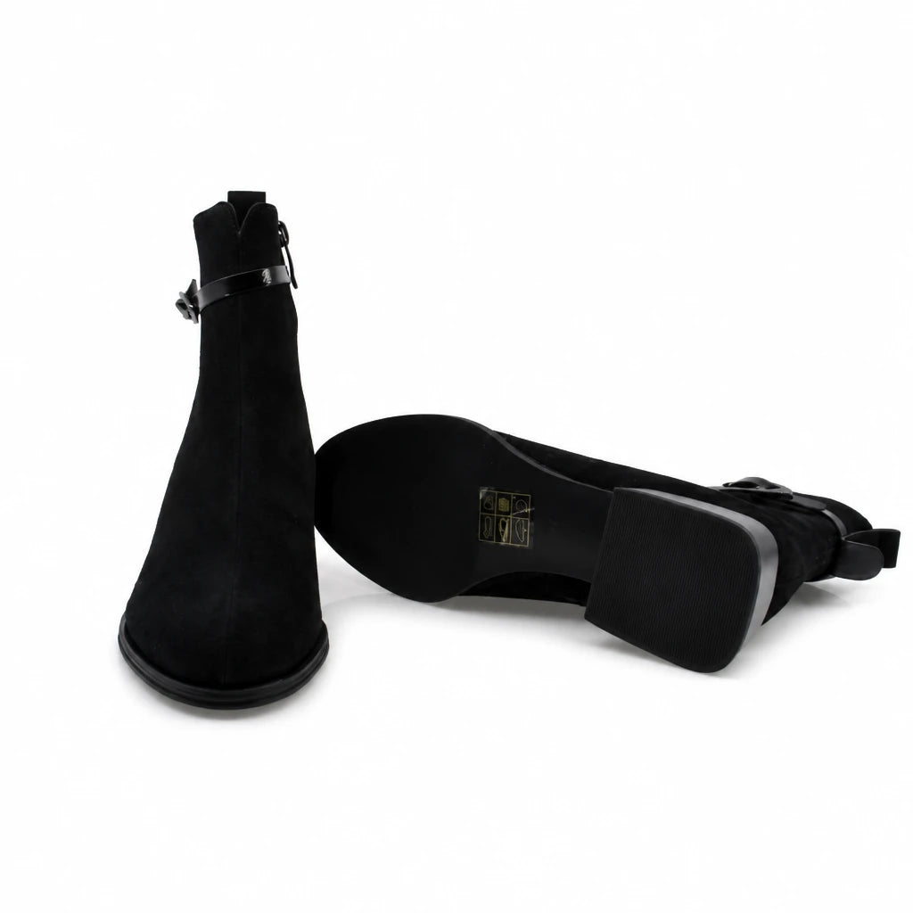 Ghete Dama Elegante Anna Viotti Piele Intoarsa D105-8010R-F25-SY01-1141-01 negre