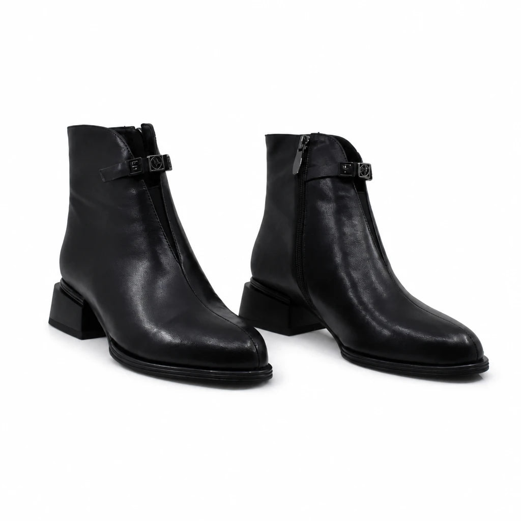 Ghete Dama Elegante Anna Viotti Piele Naturala D105-8010R-F43-NT01 negre