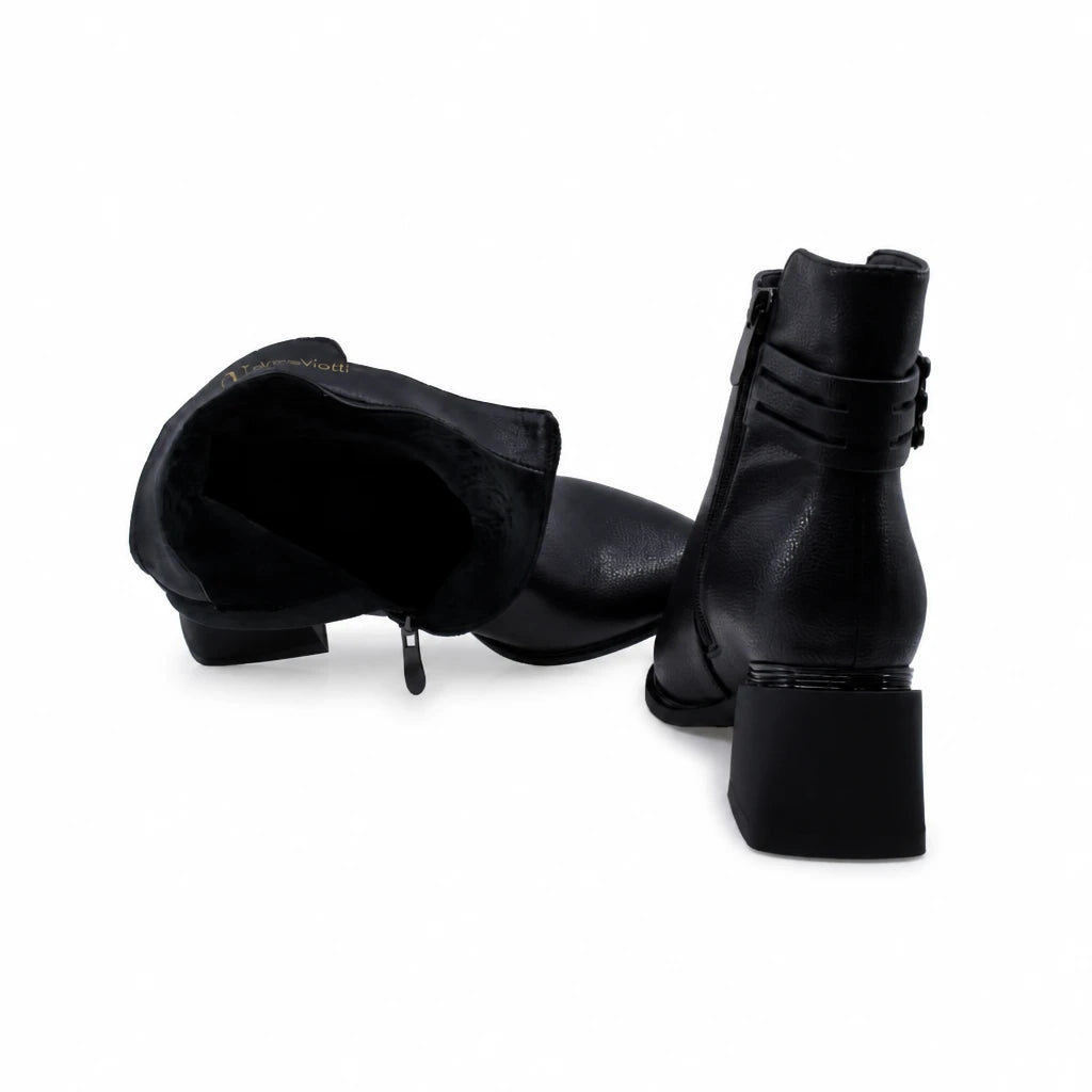 Ghete Dama Elegante Anna Viotti Piele Naturala D105-8033R-F73-NT18 negre