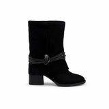 Ghete Dama Casual Anna Viotti Piele Intoarsa D105-8077R-F448-N64 negre