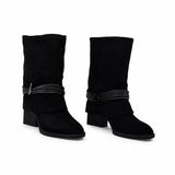 Ghete Dama Casual Anna Viotti Piele Intoarsa D105-8077R-F448-N64 negre