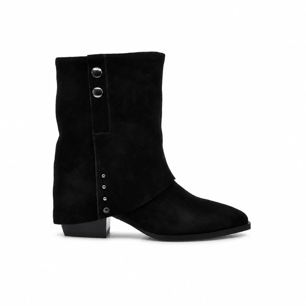 Ghete Dama Casual Anna Viotti Piele Intoarsa D105-B13R-141-N64 negre