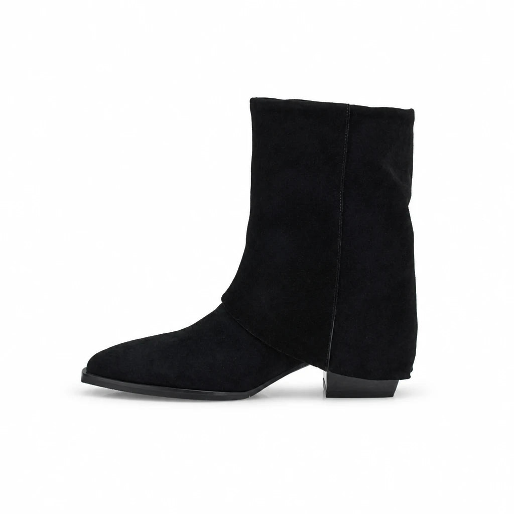 Ghete Dama Casual Anna Viotti Piele Intoarsa D105-B13R-141-N64 negre