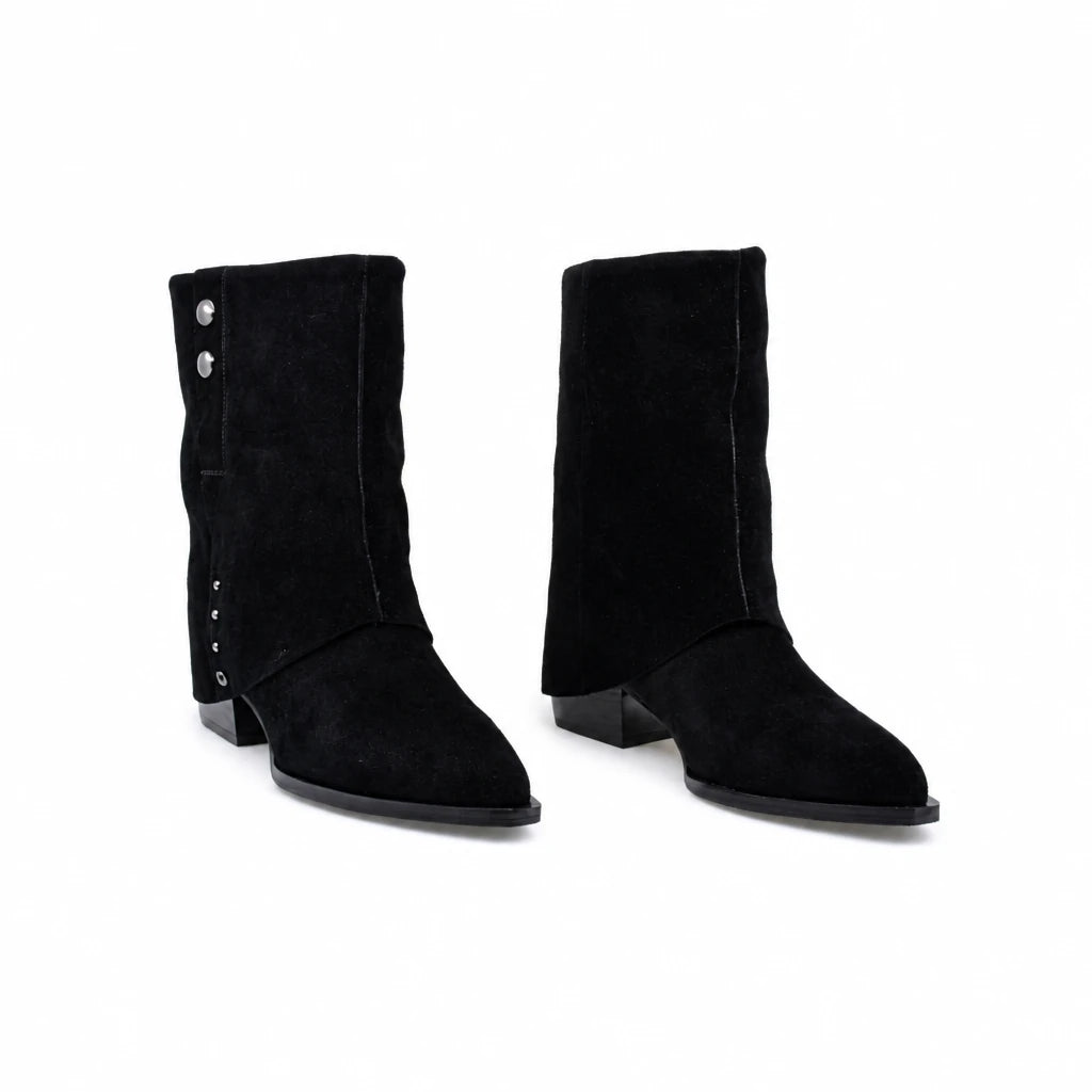 Ghete Dama Casual Anna Viotti Piele Intoarsa D105-B13R-141-N64 negre