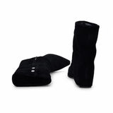 Ghete Dama Casual Anna Viotti Piele Intoarsa D105-B13R-141-N64 negre