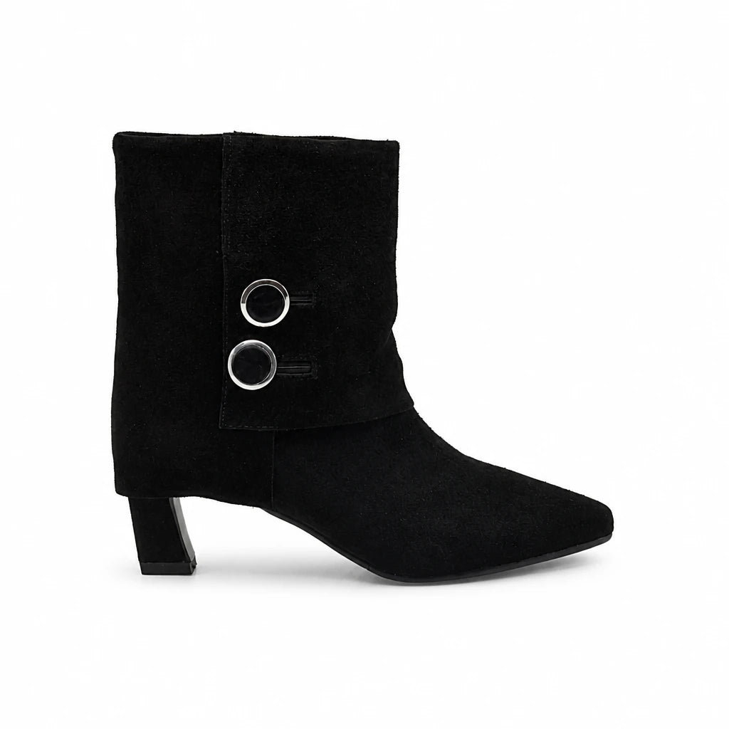 Ghete Dama Elegante Anna Viotti Piele Intoarsa D105-W32R-J1210-N64 negre