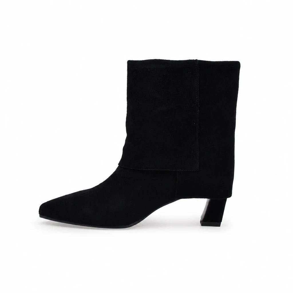 Ghete Dama Elegante Anna Viotti Piele Intoarsa D105-W32R-J1210-N64 negre