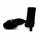 Ghete Dama Elegante Anna Viotti Piele Intoarsa D105-W32R-J1210-N64 negre