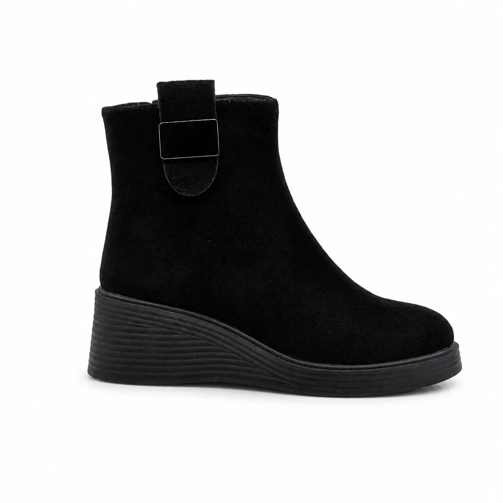 Ghete Dama Casual Anna Viotti Piele Intoarsa D111-26AW29-1 negre
