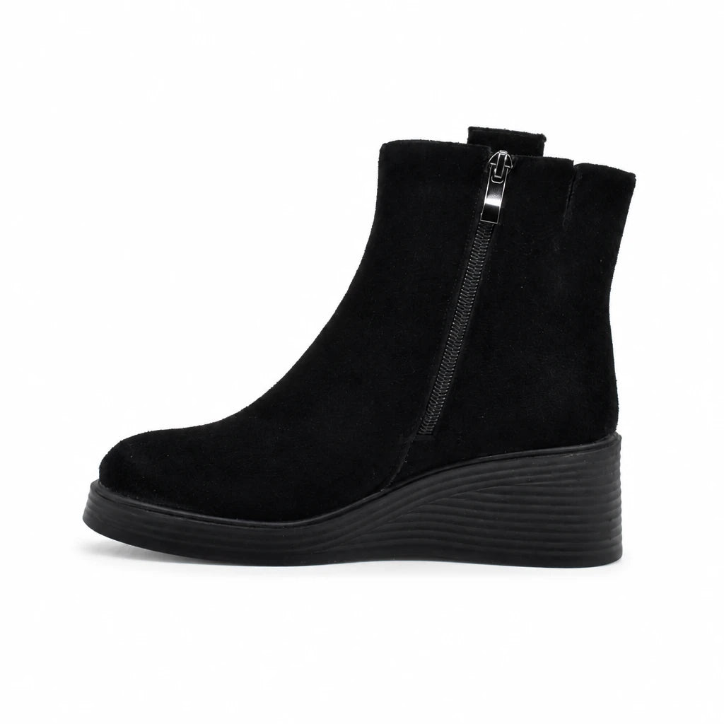 Ghete Dama Casual Anna Viotti Piele Intoarsa D111-26AW29-1 negre