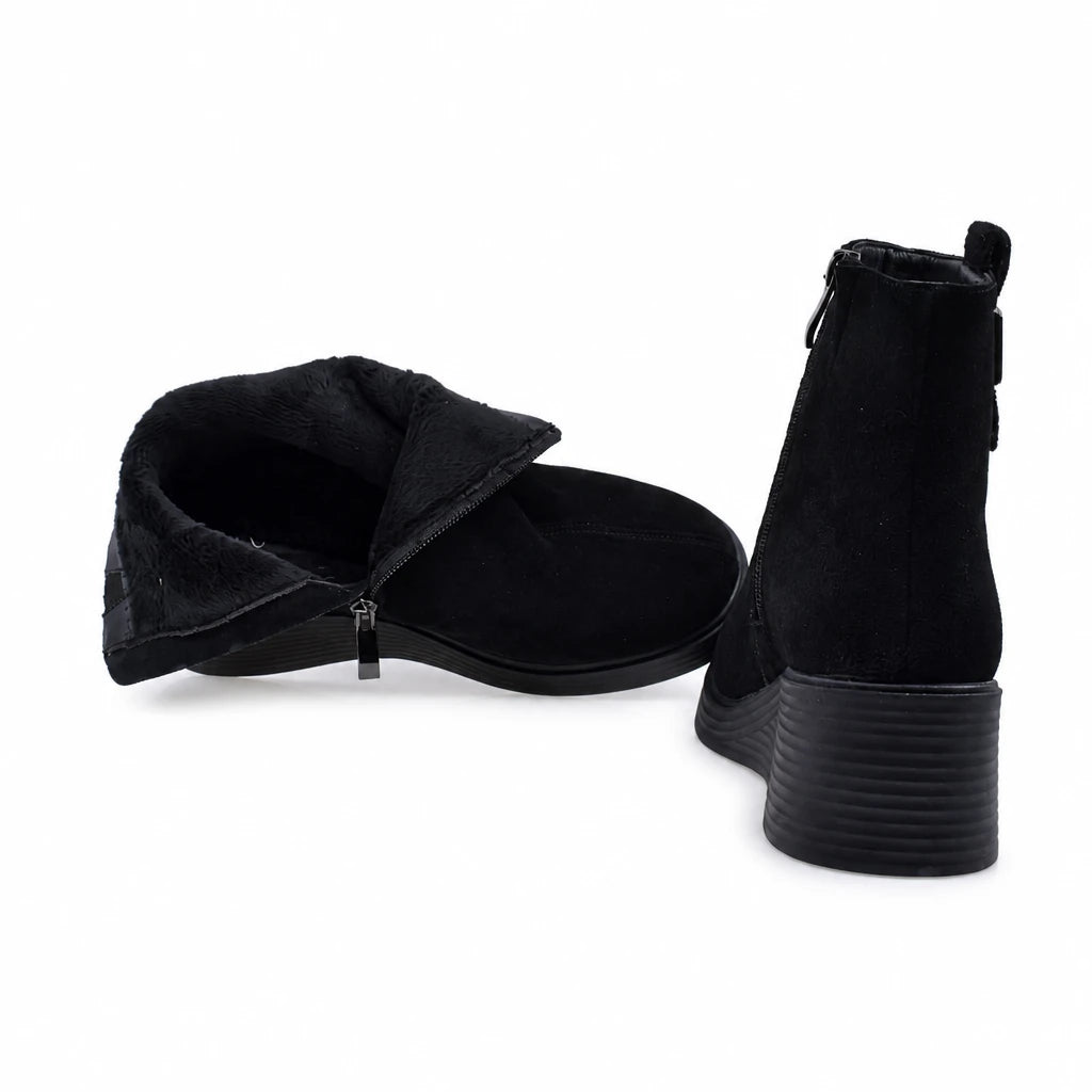 Ghete Dama Casual Anna Viotti Piele Intoarsa D111-26AW29-1 negre
