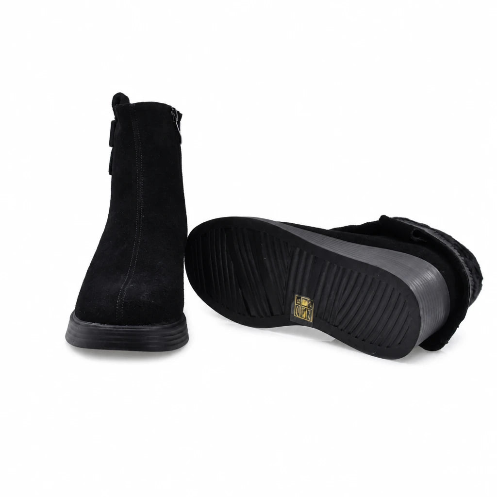 Ghete Dama Casual Anna Viotti Piele Intoarsa D111-26AW29-1 negre