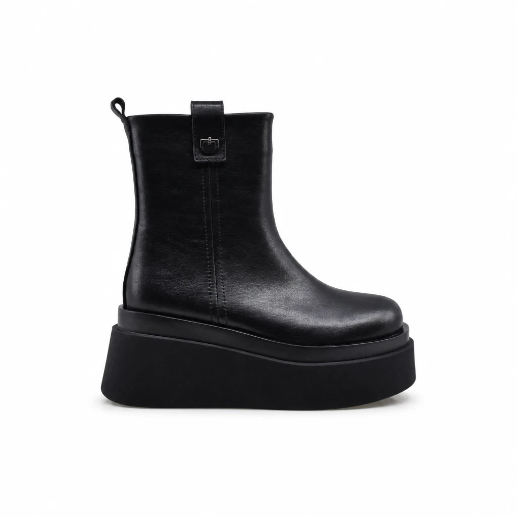 Ghete Dama Casual Anna Viotti Piele Naturala D122-A1381-K903 negre
