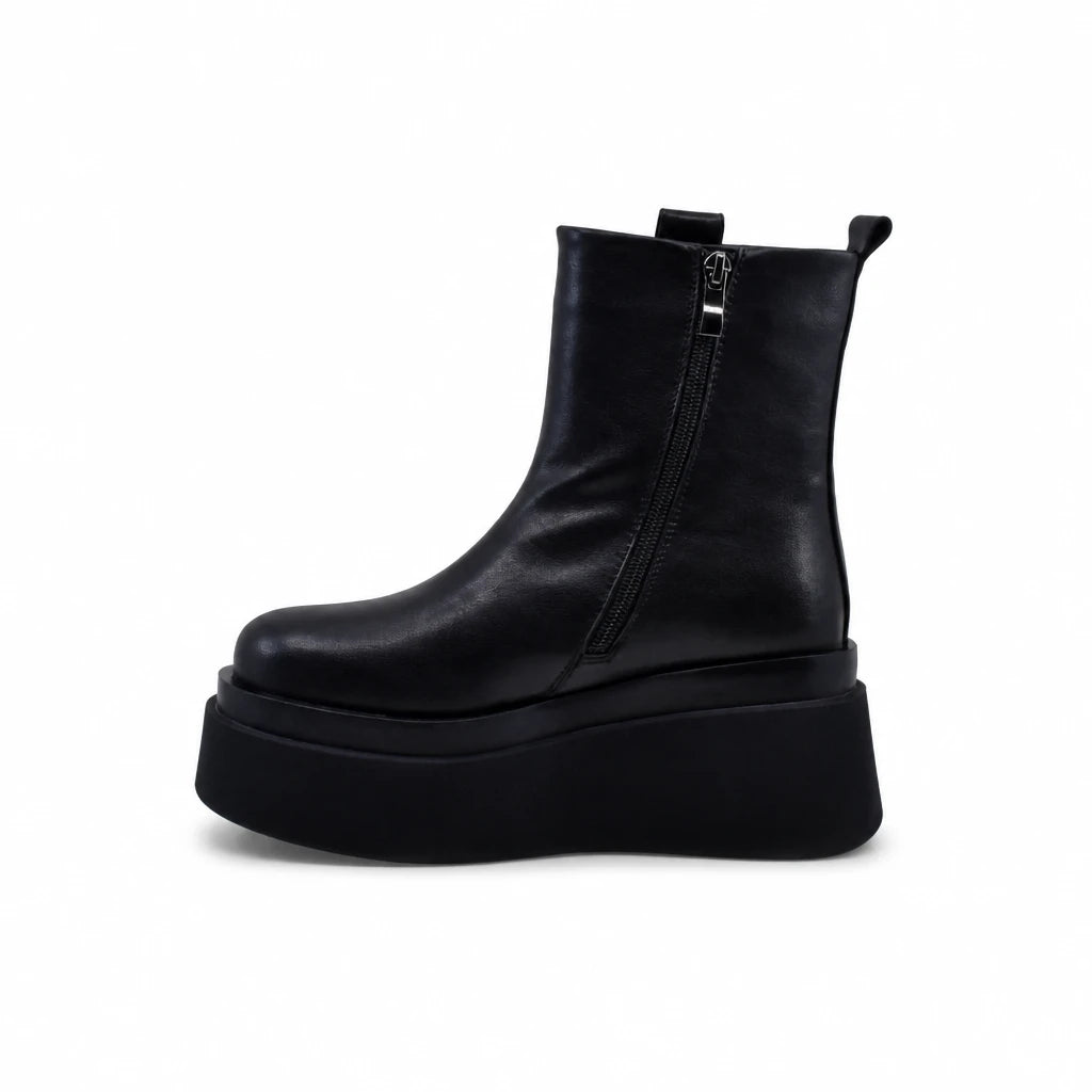 Ghete Dama Casual Anna Viotti Piele Naturala D122-A1381-K903 negre