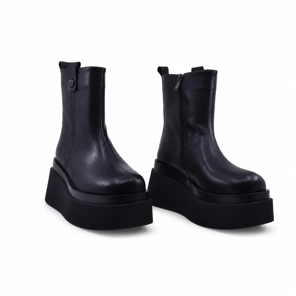 Ghete Dama Casual Anna Viotti Piele Naturala D122-A1381-K903 negre