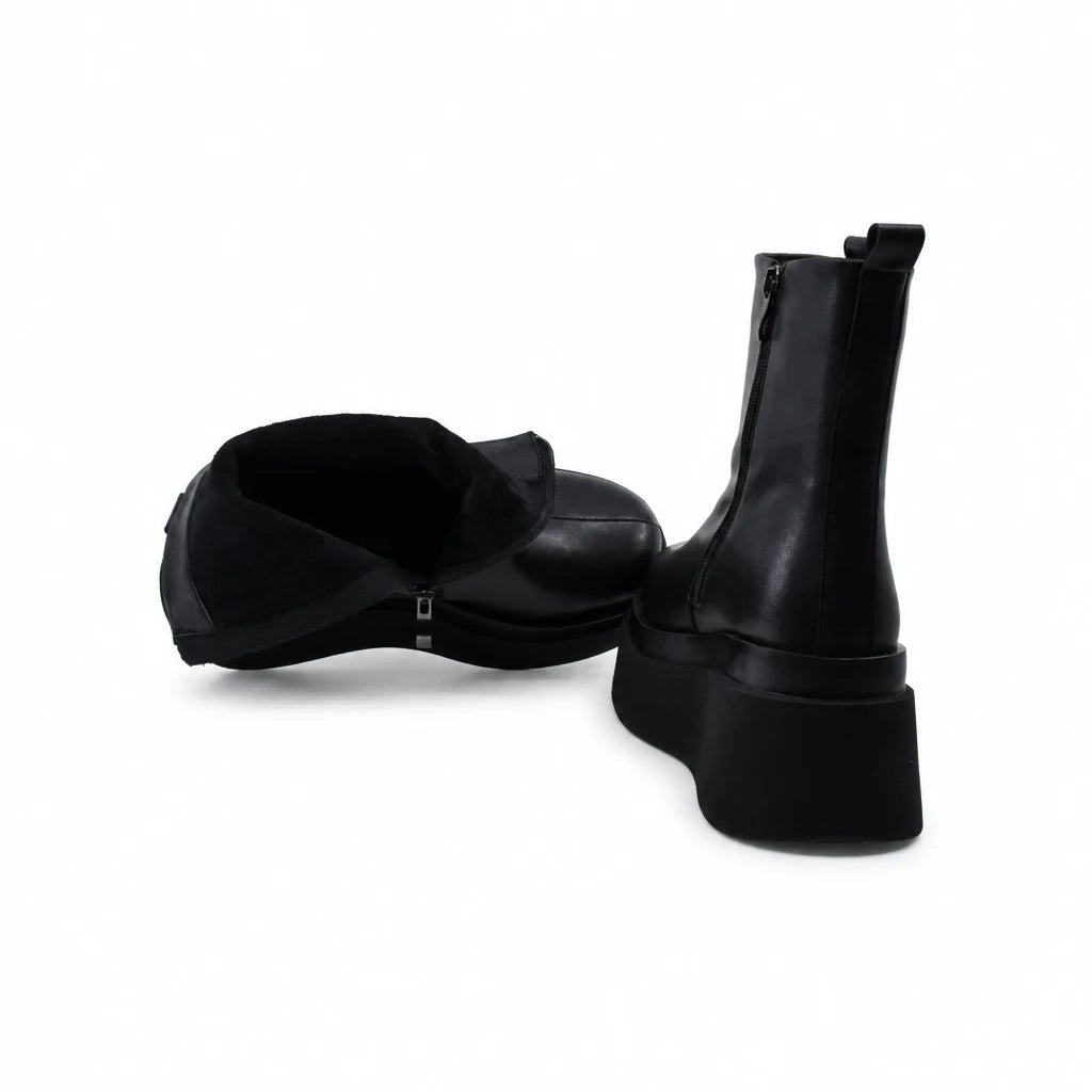 Ghete Dama Casual Anna Viotti Piele Naturala D122-A1381-K903 negre