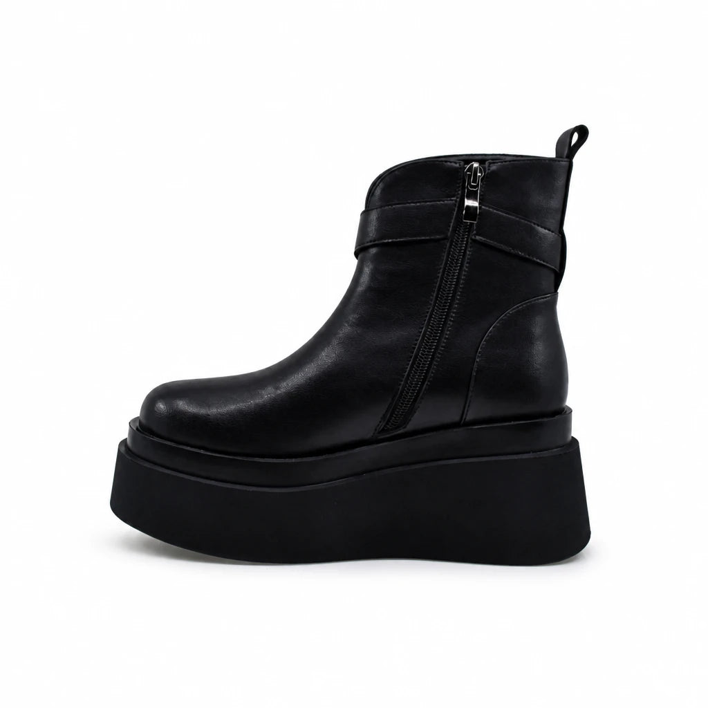 Ghete Dama Casual Anna Viotti Piele Naturala D122-A1381-L9168 negre
