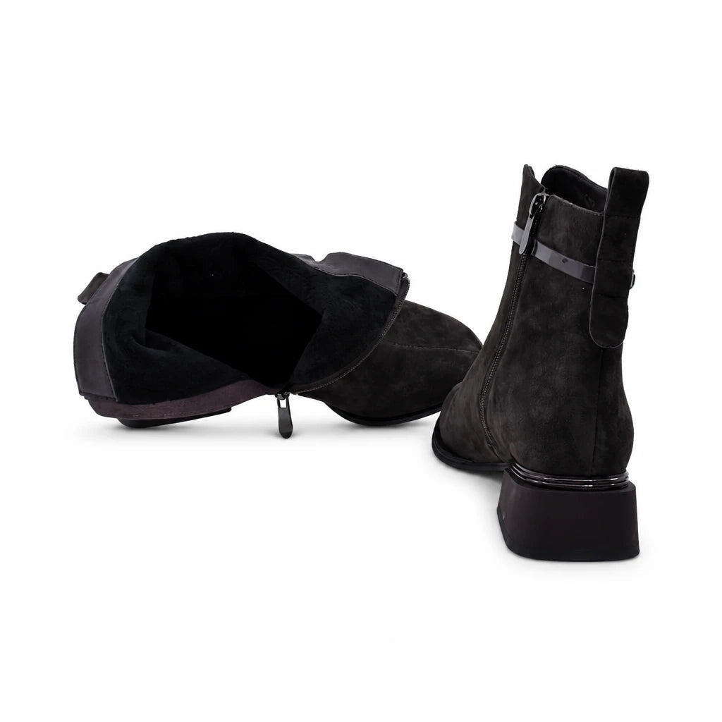 Ghete Dama Elegante Anna Viotti Piele Intoarsa D105-8010R-F25-FR641-1141-111 maro