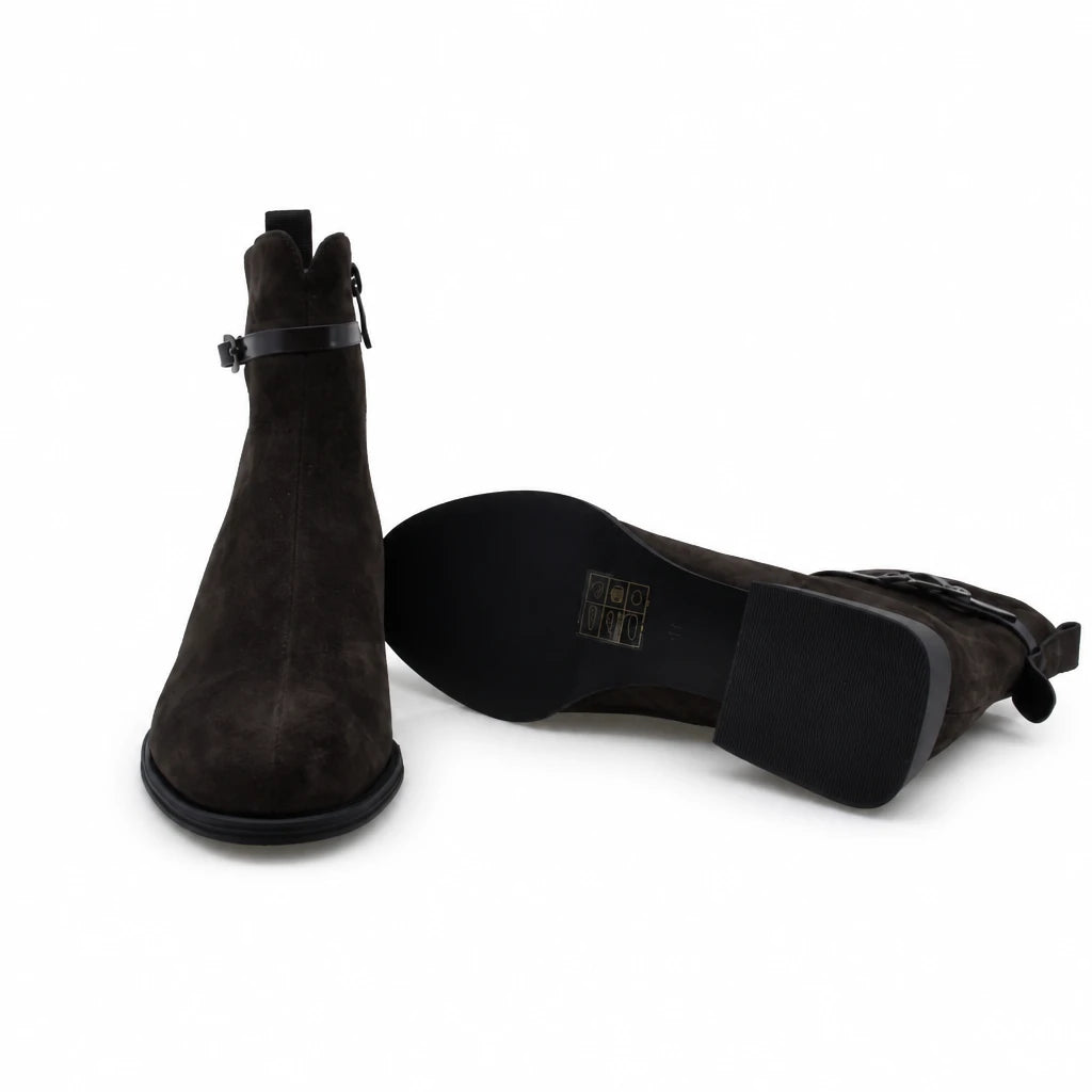 Ghete Dama Elegante Anna Viotti Piele Intoarsa D105-8010R-F25-FR641-1141-111 maro