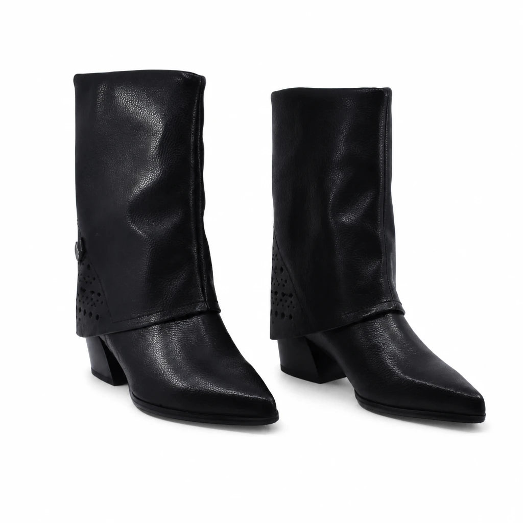 Ghete Dama Casual Anna Viotti Piele Naturala D105-8071R-F256-NT1 negre