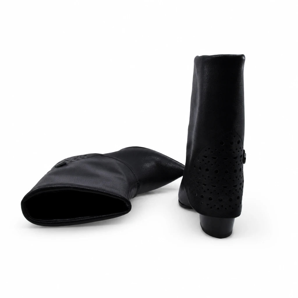 Ghete Dama Casual Anna Viotti Piele Naturala D105-8071R-F256-NT1 negre